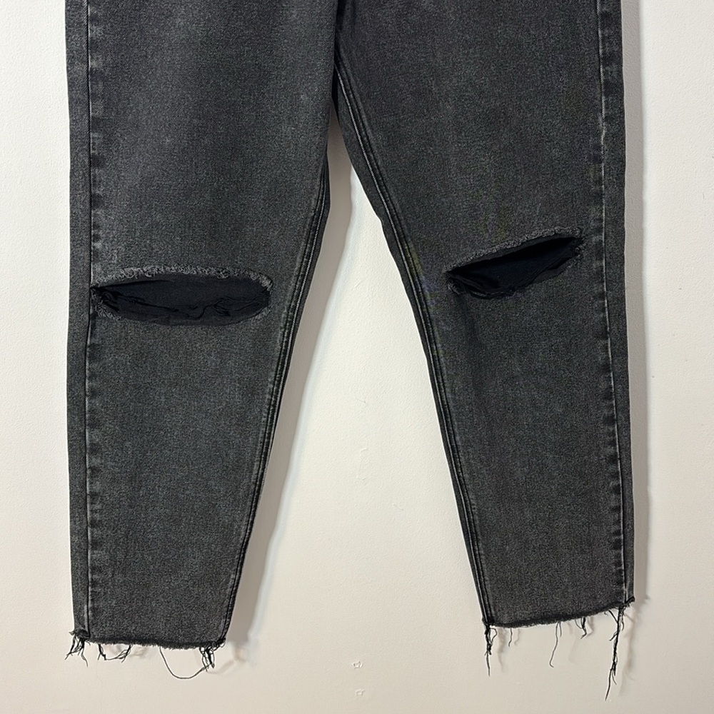 Vigold Denim‎ Billie 90s Jean Women Size 9 Black Wash Distressed Ripped Raw Hem - Picture 7 of 10